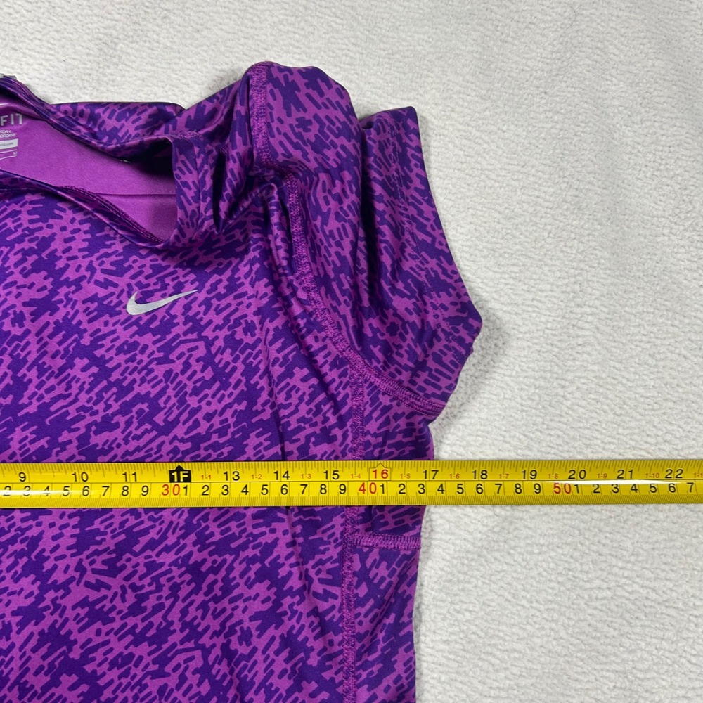 Nike Running Dri-FIT Womens M Purple Digital Camo Short Sleeve Performance Shirt - Picture 5 of 6